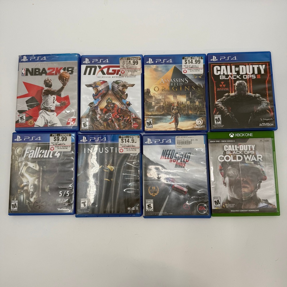 8 Video Game Bundle PS4 Xbox One Call of Duty Fallout 4 Assassin's Creed NBA 2K